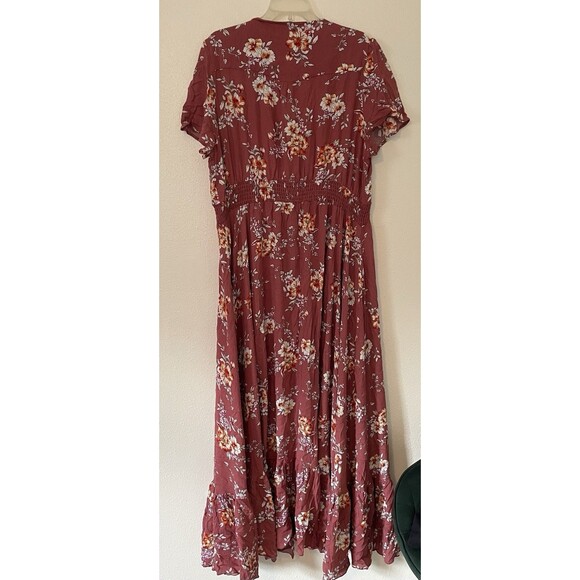 Rusttydustty long floral dress With Short Sleeves women’s size 3XL Mauve - Picture 2 of 6